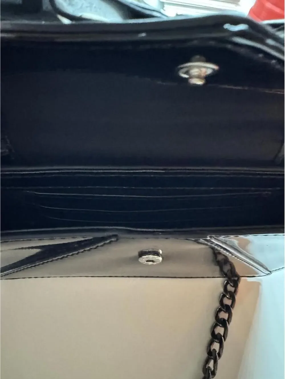 Tory Burch Black Patent Leather Mini Crossbody with Chain